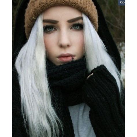 Pin By 🐻‍ ️ On My Polyvore Finds White Blonde Hair Dark Eyebrows