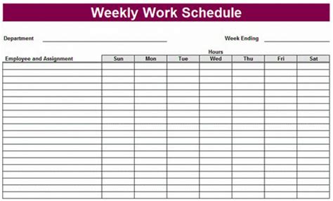 Blank Monthly Work Schedule Template New 012 Free Monthly Employee