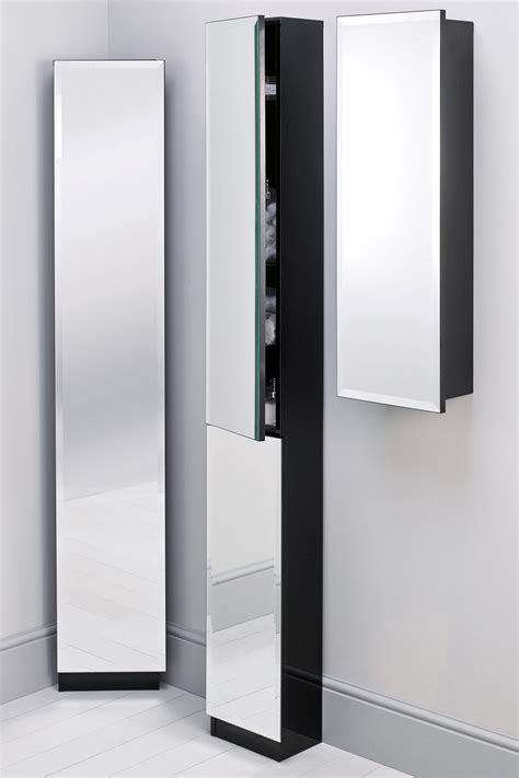 Tall Mirrored Bathroom Corner Cabinet