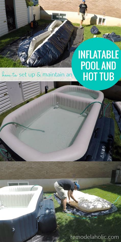 easy inflatable hot tub and swimming pool setup remodelaholic