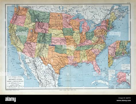 Mapa Antiguo De 1883 América Eeuu Eeuu Estados Unidos Foto