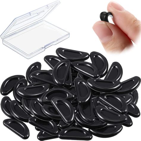 60 Pairs Adhesive Nose Pads Anti Slip Soft Silicone Eyeglasses Nose Pads Black Uk