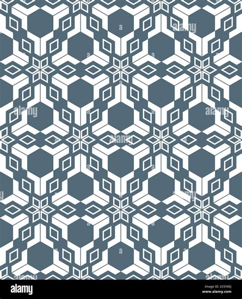 Geometric Abstract Flowers Monochrome Seamless Pattern Stock Photo Alamy