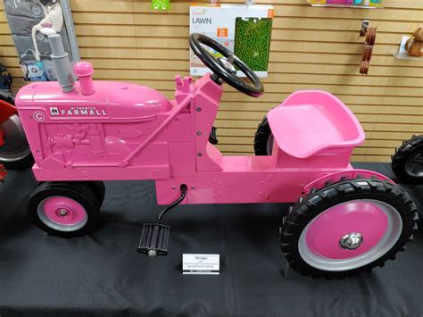 New International Harvester Farmall C Pink Pedal Tractor With Narrow