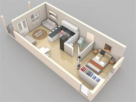 5 Breathable One Bedroom Apartment Layouts Studio Apartment Floor