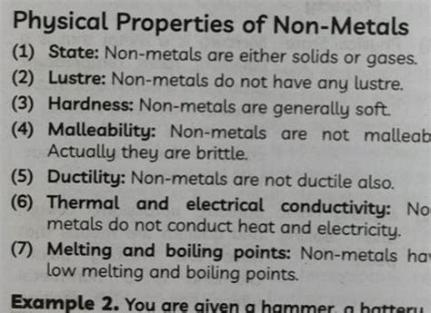 Physical Properties Of Non Metals Filo