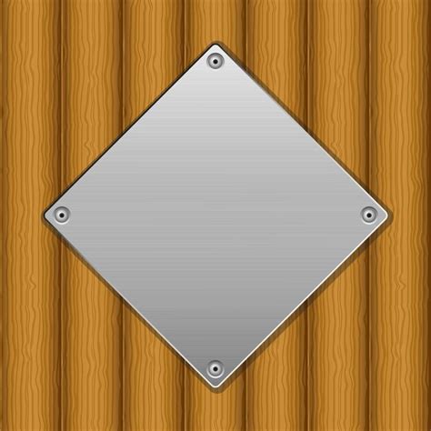 Premium Vector Wooden Board And Metal Plate