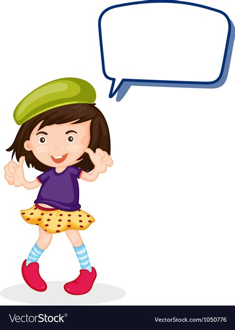 A Girl And Call Out Royalty Free Vector Image Vectorstock