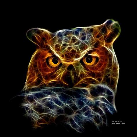 Owl Art 4336 Owl Art Print Pop Art Fractal Owl Art Owl Art