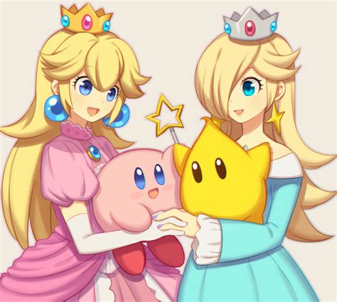The Big Imageboard Tbib Mario Girls Blonde Hair Blue Eyes Crossover Crown Dress Kirby