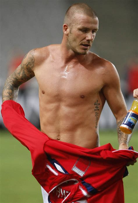 David Beckham Sweaty And Shirtless Naked Male Celebrities
