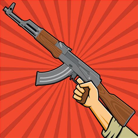 Cartoon Of Ak 47 Assault Rifle Illustrations Royalty Free Vector