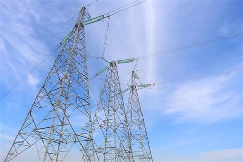 High Voltage Power Transmission Towers Stock Photo Image Of