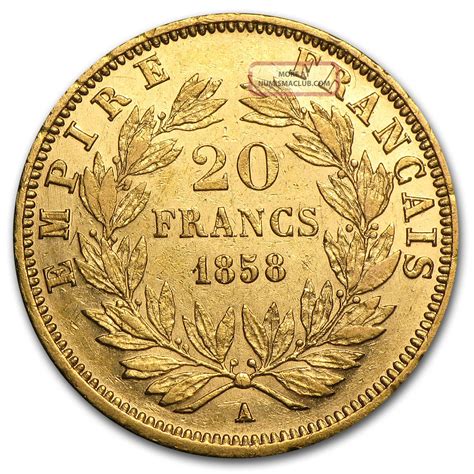 France 20 Francs Gold Napoleon Iii Coin Au Or Better