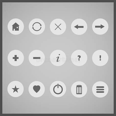 Set Of 15 Gray Icons Stock Vector Illustration Of Collection 57332454