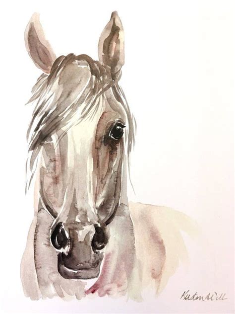 Brown Horse Watercolor Print Watercolor Horse Painting Watercolor