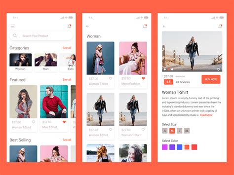 E Commerce App Free Xd UI Kit Free PSD Templates