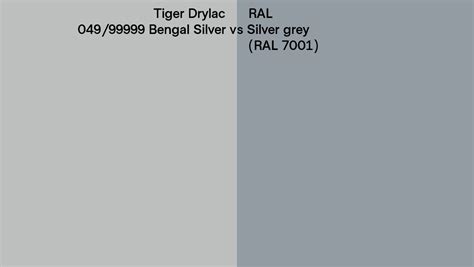 Tiger Drylac 049 99999 Bengal Silver Vs RAL Silver Grey RAL 7001 Side