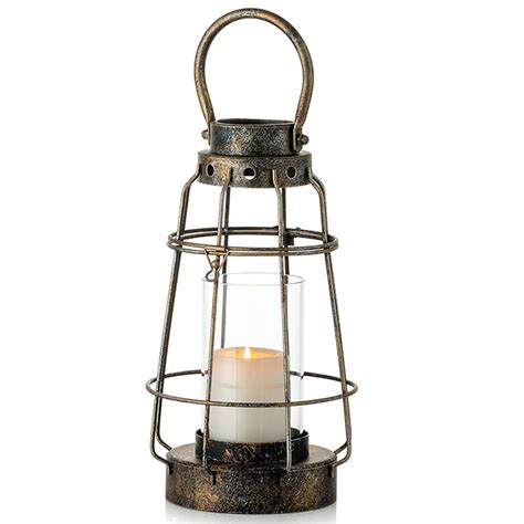 Buy Nuptio Vintage Candle Lanterns Decorative With Handle Rustic Portable Pillar Candle Holder