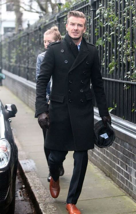 David Beckham Gets Dapper In Burberry Prorsum Topcoat And Maison Martin