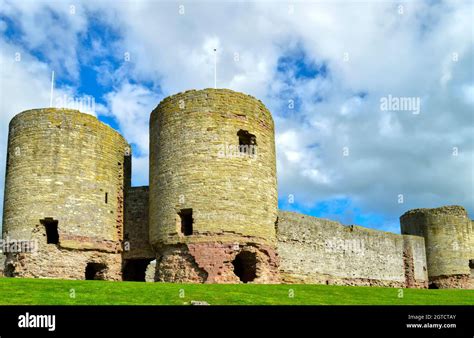 Historical Rhuddlan Castle Near Rhyl On The River Clwyd A Medieval