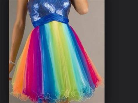 Rainbow Omg Prom Dresses Short Evening Dresses Long Fancy Dresses