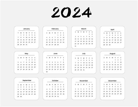 Premium Vector 2024 Calendar Template Vector Design