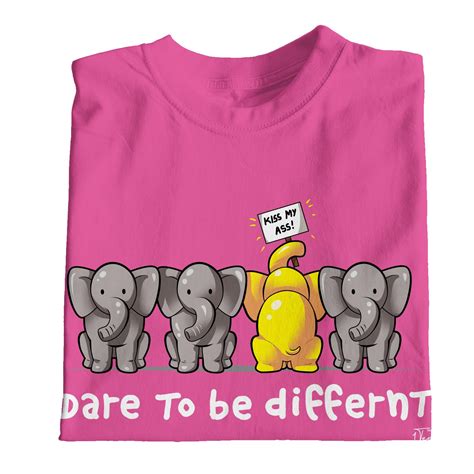 1tee Womens Kiss My Ass Dare To Be Different Elephant T Shirt Ebay