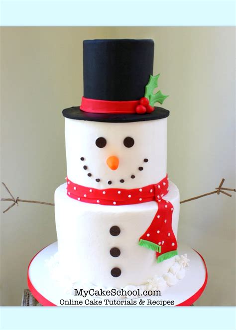 Tiered Snowman Cake A Cake Decorating Video My Cake School