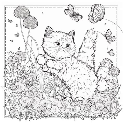 Chaton Kawaii Kittens Coloring Cat Coloring Page Poke