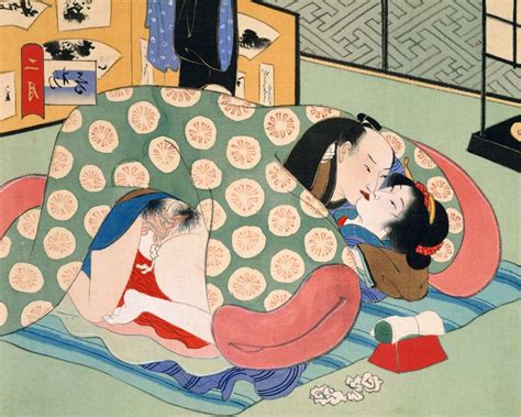 Couple Having Sex W C On Silk Japanese School As Art Print Or Hand