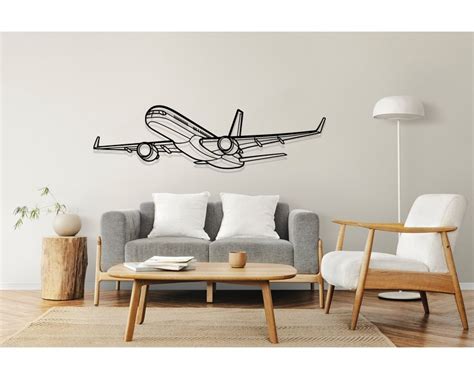 Boeing 757 200 Airplane Silhouette Metal Wall Art Plane Etsy