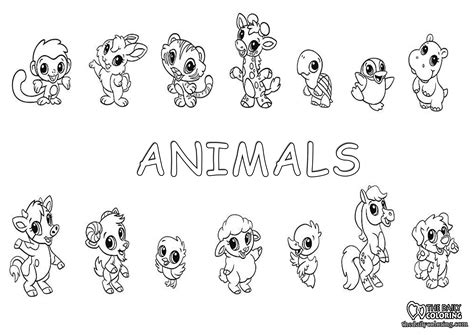 Cute Animals Coloring Page The Daily Coloring