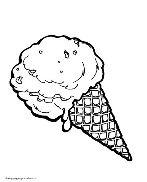 Simply do online coloring for ice cream cone coloring pages directly from your gadget, support for ipad, android tab or using our web feature. Coloring page of a delicious ice cream cone || COLORING-PAGES-PRINTABLE.COM