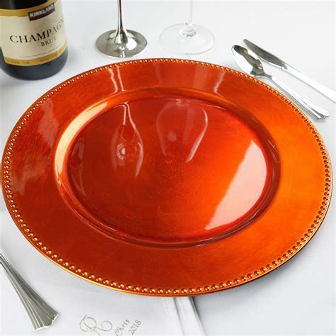 Efavormart 24 Pcs 13 Orange Round Charger Plates Dinner Chargers For
