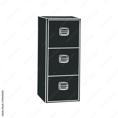 Filing Cabinet Icon Silhouette Illustration Furniture Storage Archive