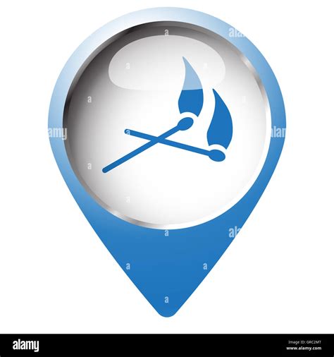 Map Pin Symbol With Matches Icon Blue Symbol On White Background Stock