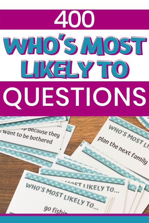 400 Whos Most Likely To Questions Printable Cards Whos Most