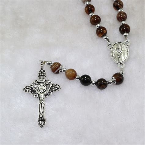 8mm Semi Precious Stone Catholic Rosary Cr364 Rosary Beads