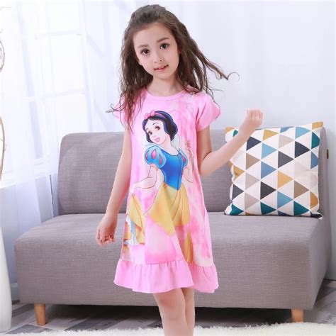 Girl Home Clothes 3 12y New 2017 Summer Style Girl Nightgowns Dress
