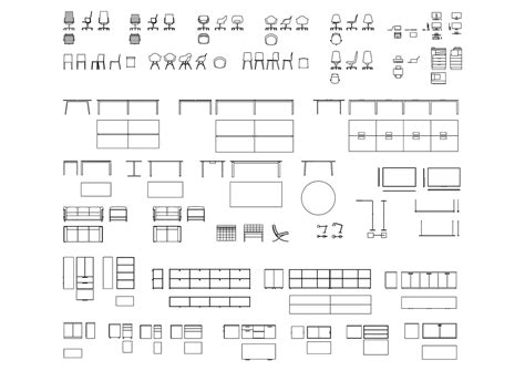 Office Furniture Dwg Cad Blocks In Plan And Elevation 40 Pieces