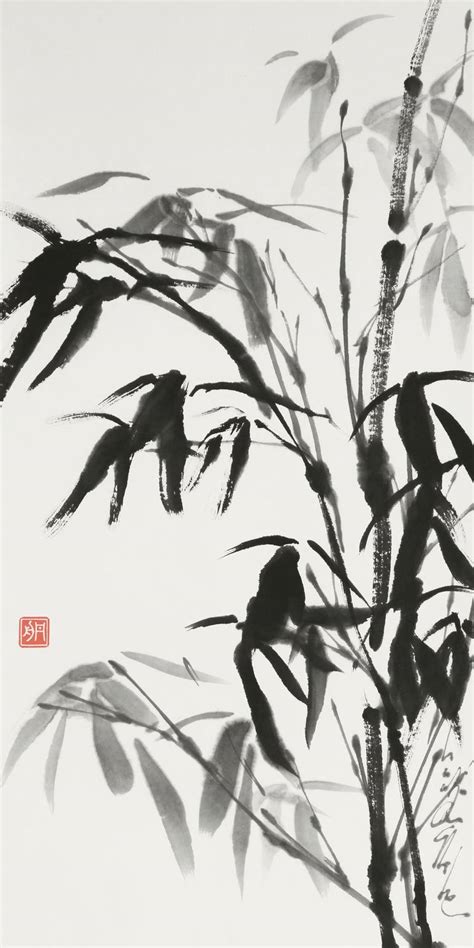 Bamboo After The Rain A Gentle Spirit Zen Sumi E Painting By Nadja