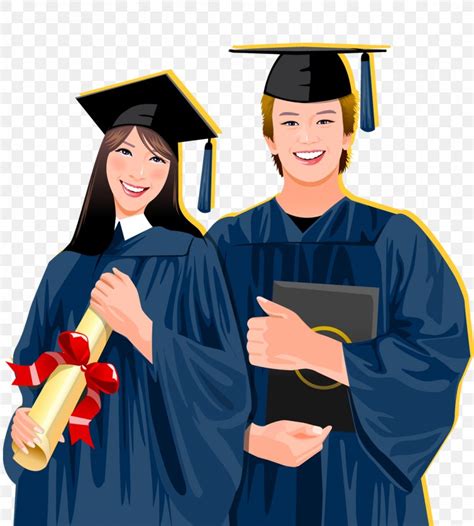 Student Graduation Ceremony Academic Dress Stock Illustration Clip Art