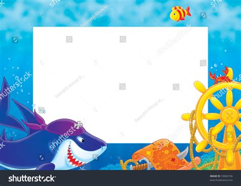 Frame Border With A Shark Stock Photo 10963726 Shutterstock