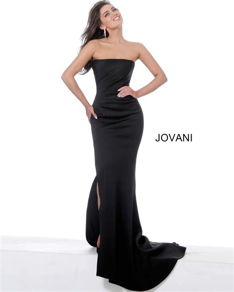 Jovani Dress 94366 Black Simple Strapless Formal Dress