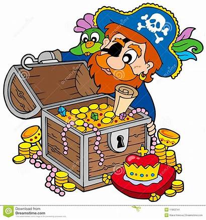 Treasure Pirate Chest Opening Illustration Vector