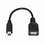 Cable USB 20 OTG Tipo Mini B Macho A Hembra Negro 15cm  AISENS®