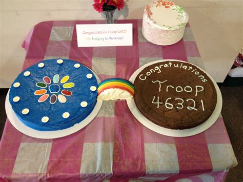 Designed This Cake For Girl Scout Bridging Ceremony From Daisies To Brownies Bridge Is Made