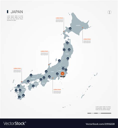 Japan Infographic Map Royalty Free Vector Image
