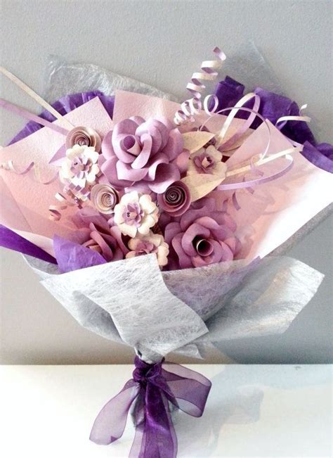 Trim the stems of the flowers. Large Paper Flower Bouquet in Gift Wrap Beige ...